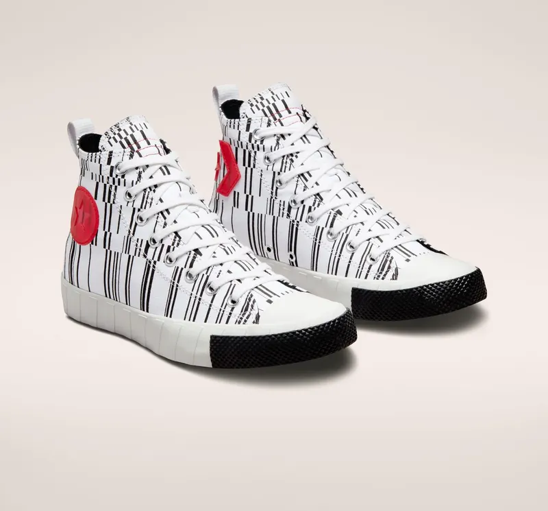 Converse UNT1TL3D Translucent Barcode Wit/zwart/university Red (A02598C)