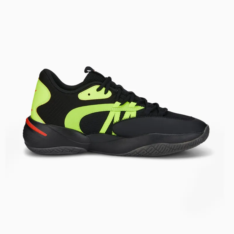 Puma Court Rider 2.0 Glow Stick basketbalschoenen Zwart/Groen (377393-01)