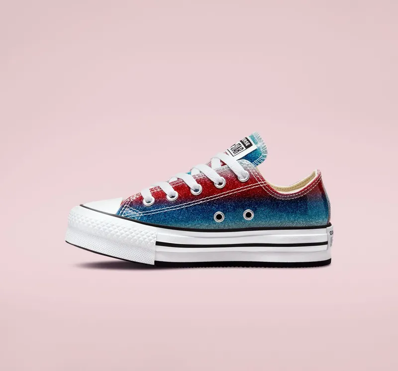 Converse Chuck Taylor All Star EVA Lift Platform Glitter Drip Baltic Blue/wit/soft Red (A00445C)
