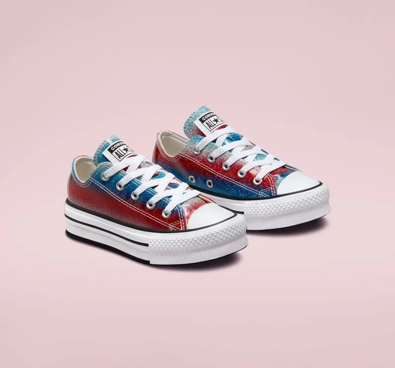 Converse Chuck Taylor All Star EVA Lift Platform Glitter Drip Baltic Blue/wit/soft Red (A00445C)