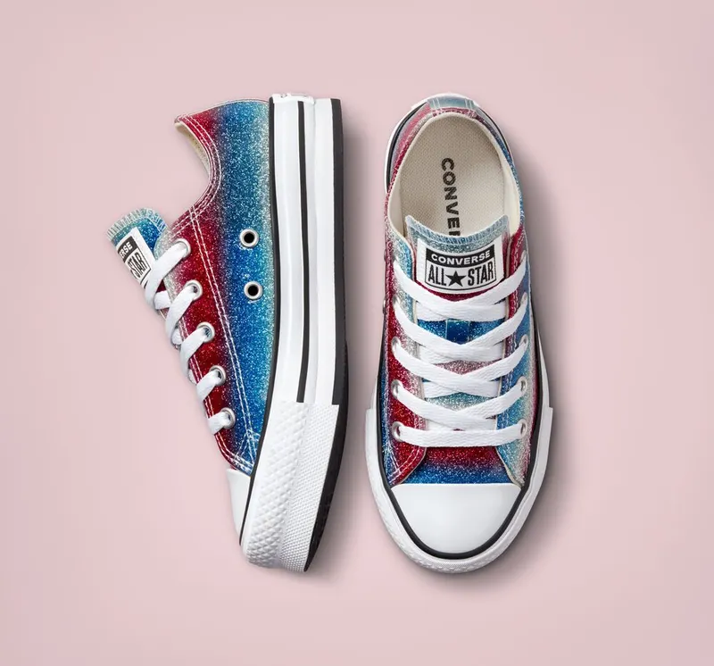 Converse Chuck Taylor All Star EVA Lift Platform Glitter Drip Baltic Blue/wit/soft Red (A00445C)