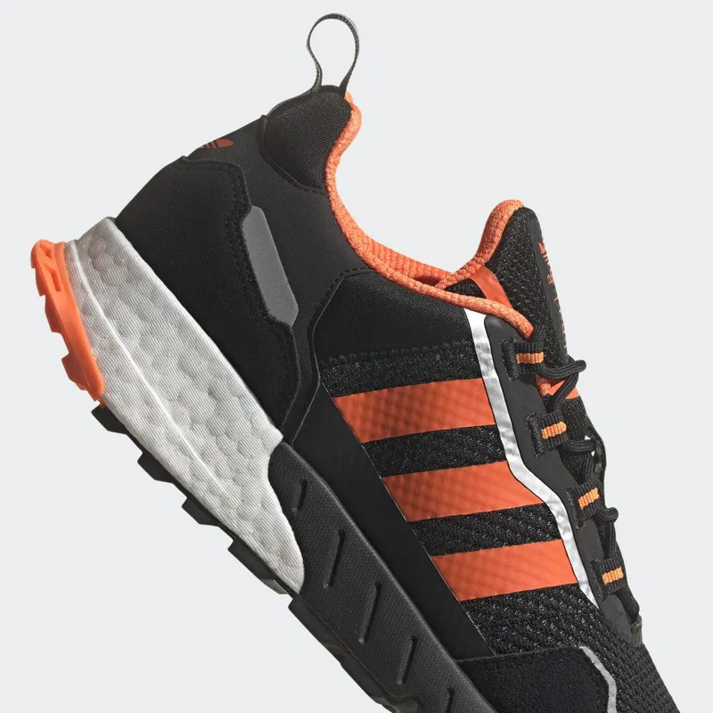 adidas ZX 1K Boost Core Black / Solar Orange / Silver Metallic (H00428)