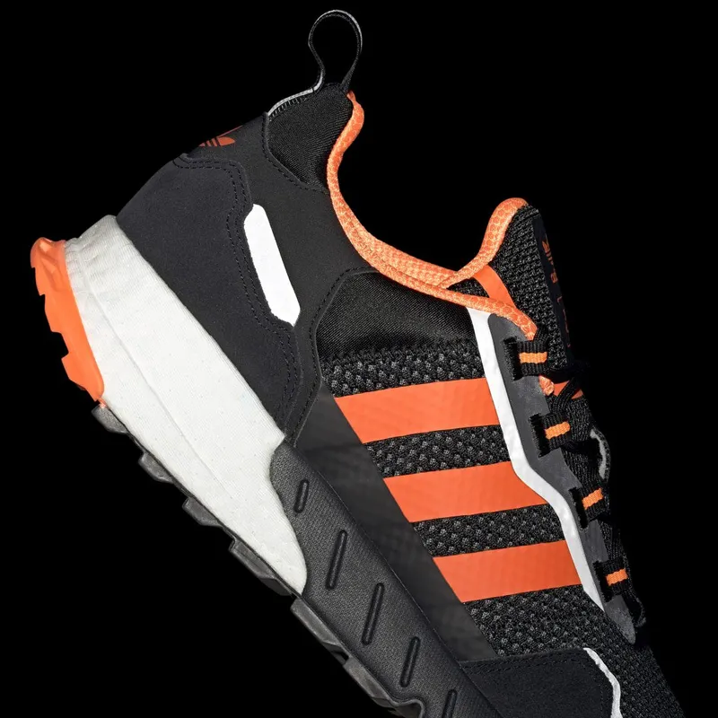 adidas ZX 1K Boost Core Black / Solar Orange / Silver Metallic (H00428)