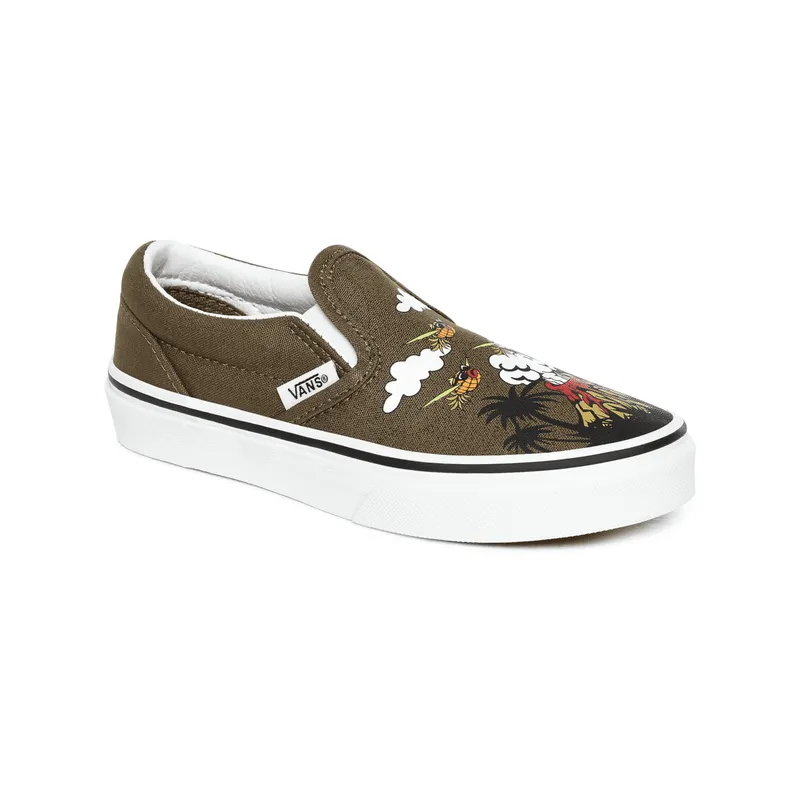 VANS Dineapple Floral Classic Slip-on Kinderschoenen Groen (VN0A4BUT0I2)