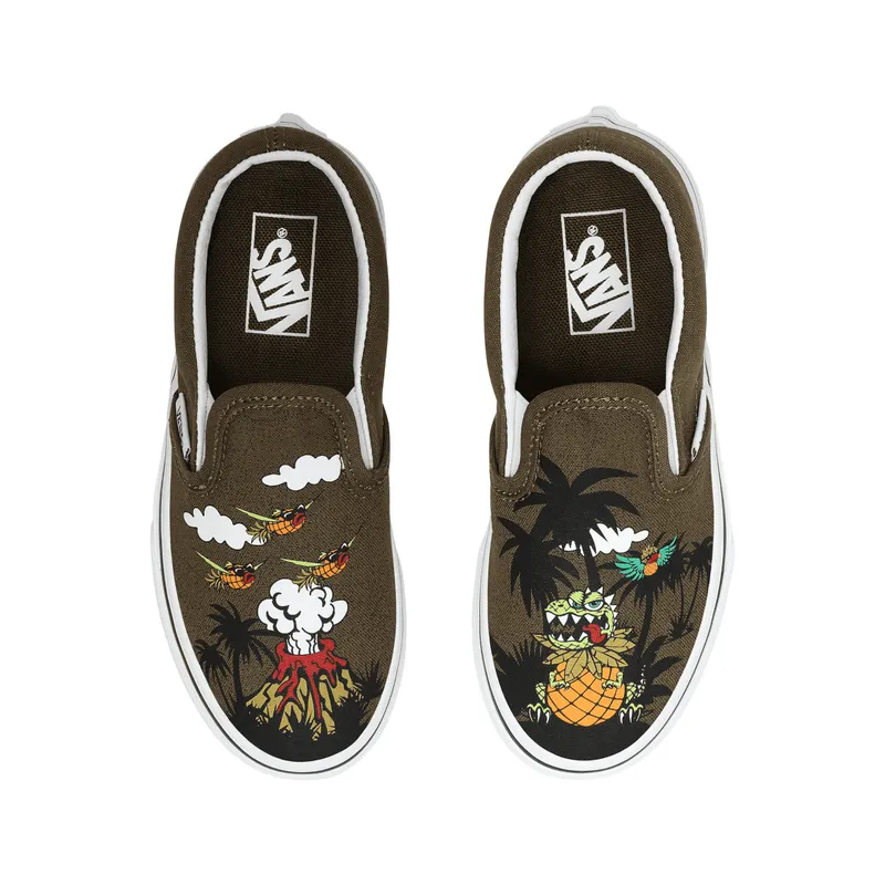 VANS Dineapple Floral Classic Slip-on Kinderschoenen Groen (VN0A4BUT0I2)