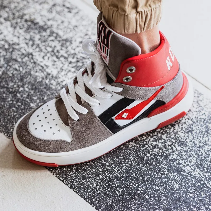 Red-Rag Sneakers Grijs / Rood / Wit / Zwart (13611-423)