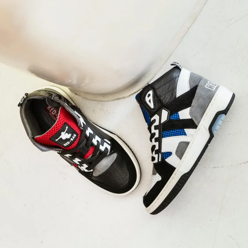 Red-Rag Sneakers Grijs / Rood / Zwart (13679-829)