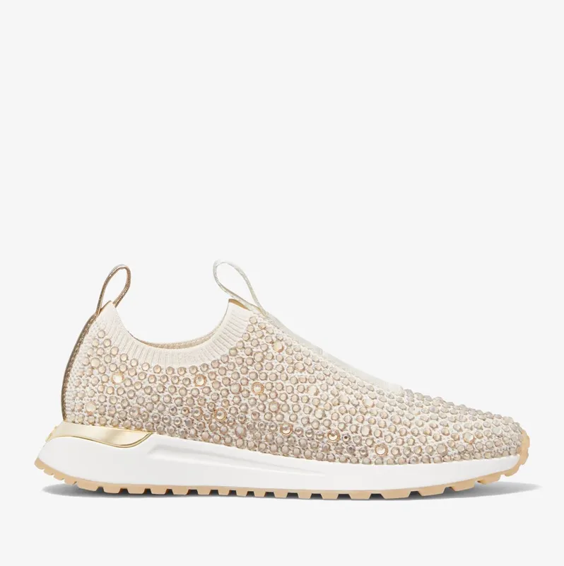 Michael Kors MK Bodie Embellished Mesh Slip-On Trainer – Cream (43F1BDFP5D-0141)