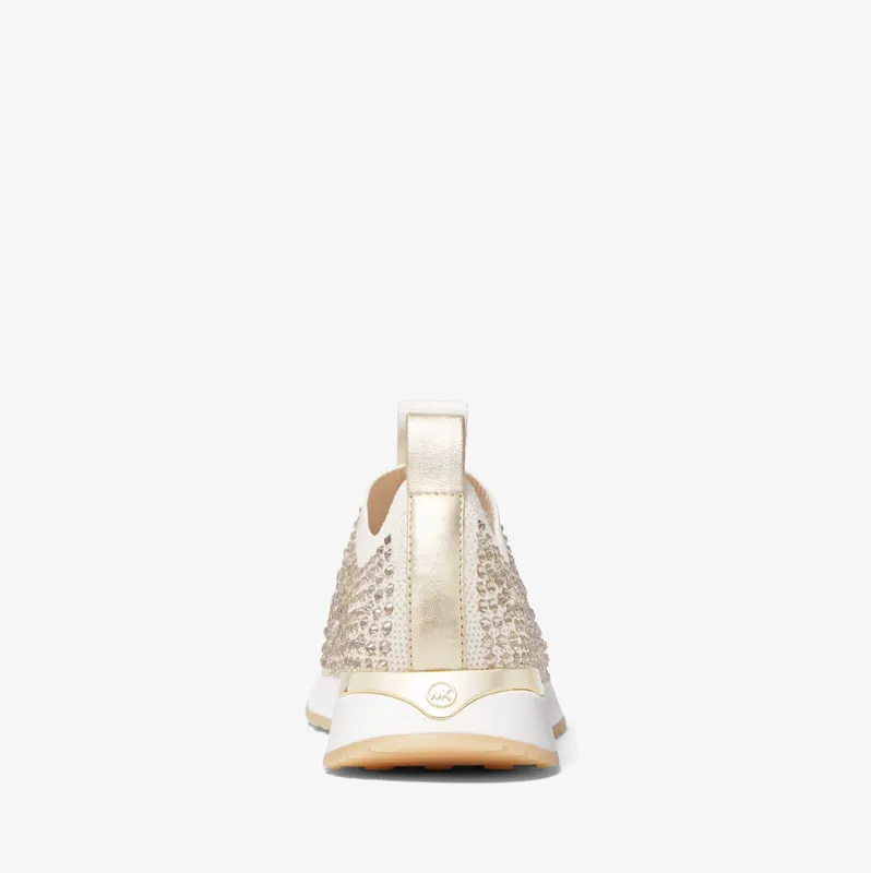 Michael Kors MK Bodie Embellished Mesh Slip-On Trainer – Cream (43F1BDFP5D-0141)