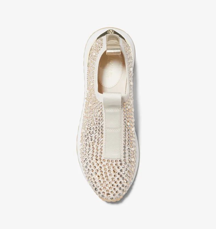 Michael Kors MK Bodie Embellished Mesh Slip-On Trainer – Cream (43F1BDFP5D-0141)