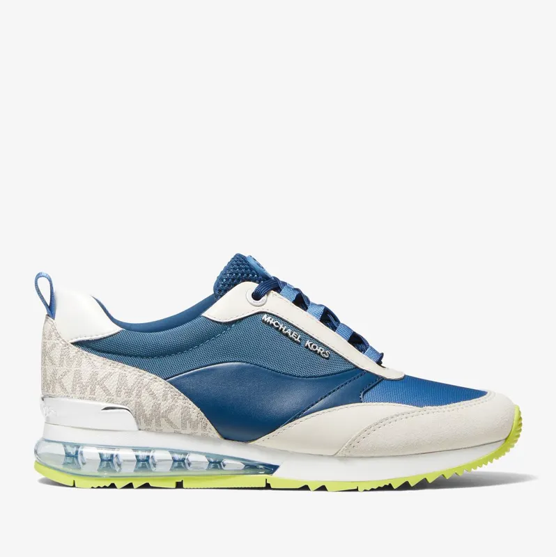 Michael Kors MK Allie Stride Extreme Mixed-Media Trainer – River Blue (43F2ALFS2S-1025)