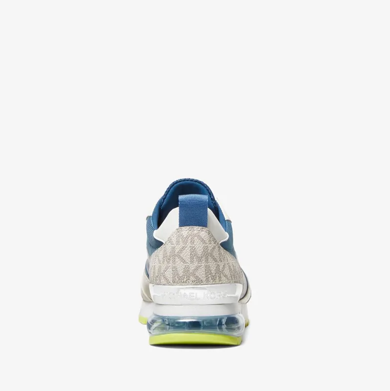 Michael Kors MK Allie Stride Extreme Mixed-Media Trainer – River Blue (43F2ALFS2S-1025)