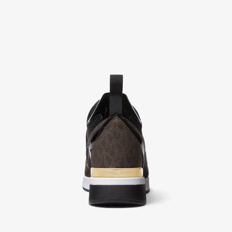 Michael Kors MK Maven Mixed-Media Slip-On Trainer – Black (43F2MVFP2A-0001)