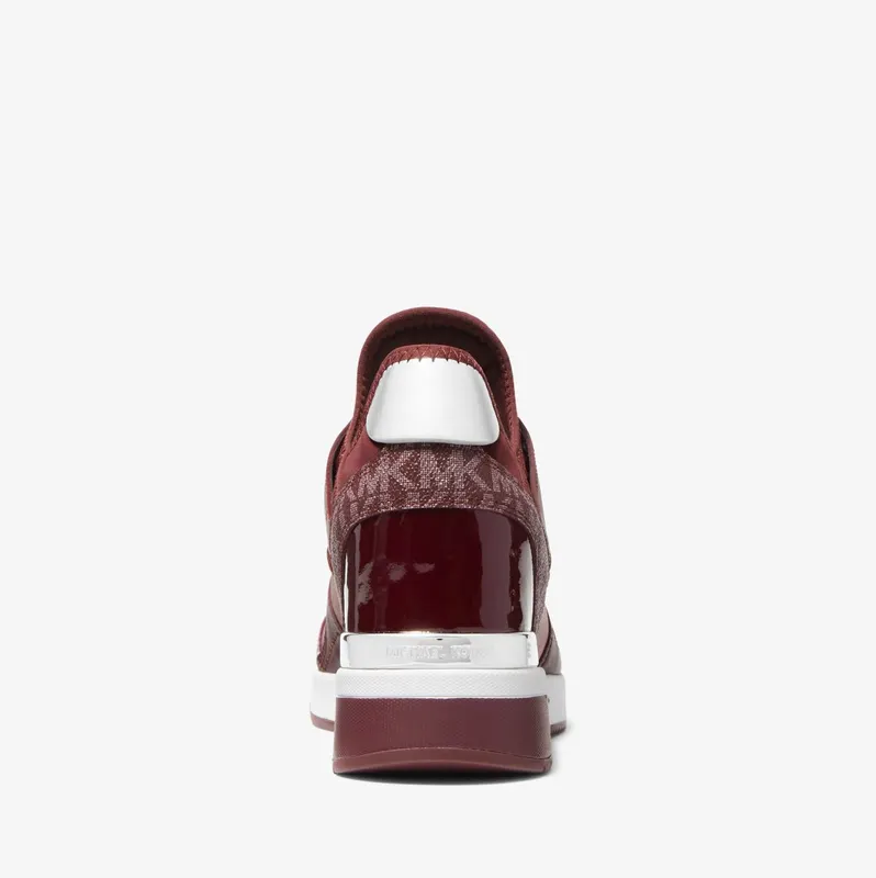 Michael Kors MK Maven Logo Jacquard and Scuba Trainer – Merlot (43F2MVFS1B-1610)