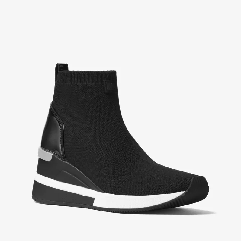 Michael Kors MK Skyler Stretch-Knit Sock Sneaker – Black (43F7SKFE5D-0001)