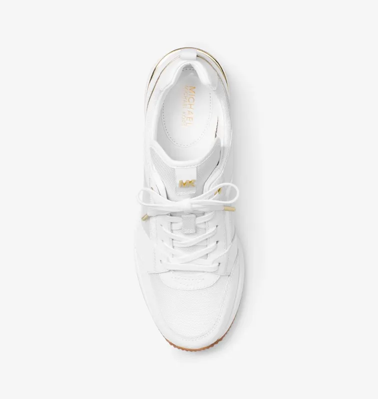 Michael Kors MK Georgie Canvas and Leather Sneaker – Optic White (43F8GEFS4D-1999)