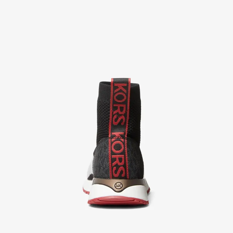 Michael Kors MK Bodie Logo Tape Mesh High-Top Trainer – Black (43R2BDFE8D-0001)
