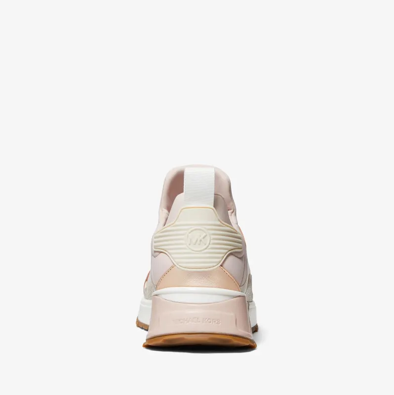 Michael Kors MK Theo Metallic Mixed-Media Trainer – Soft Pink (43R2THFS1D-1663)