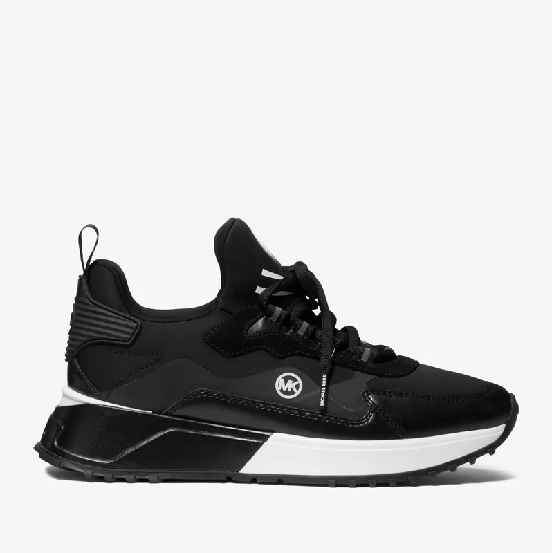 Michael Kors MK Theo Mixed-Media Trainer – Black (43R2THFS9D-0001)