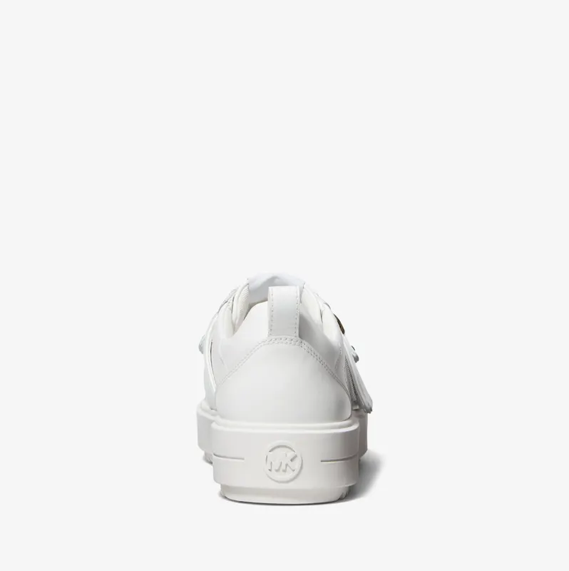 Michael Kors MK Emmett Logo Embellished Leather Sneaker – Optic White (43S2EMFS3L-1999)