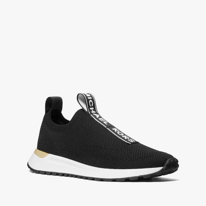Michael Kors MK Bodie Logo Tape Mesh Slip-On Trainer – Black (43T1BDFS1D-0001)