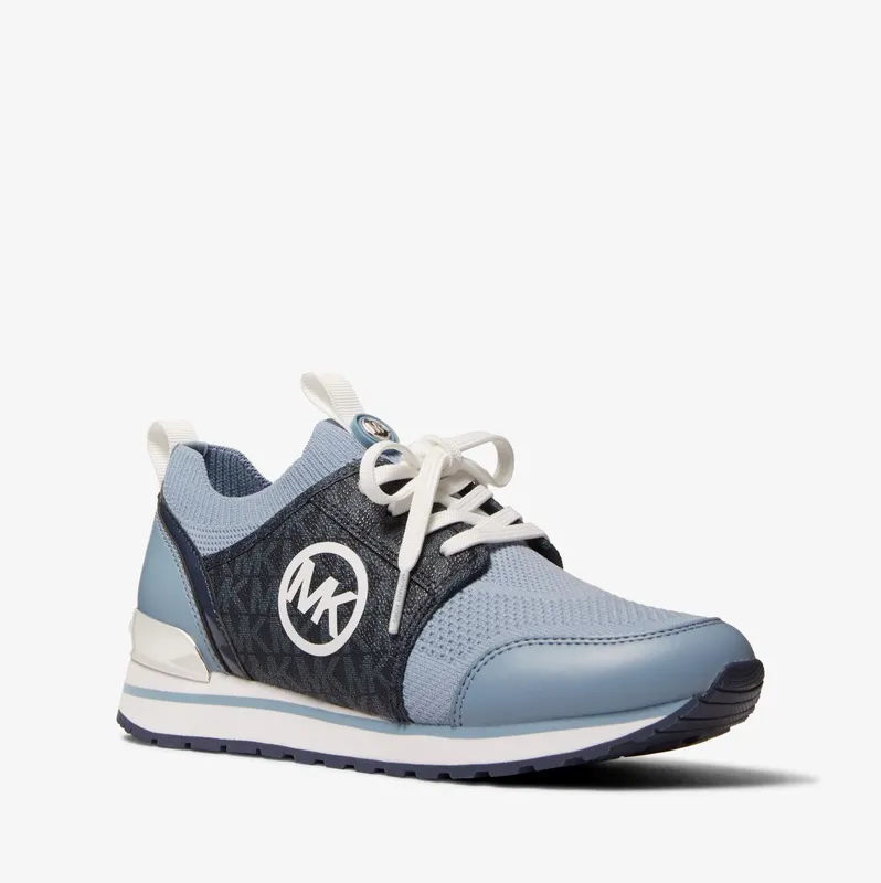 Michael Kors MK Dash Stretch Knit and Logo Trainer – Chambray/navy (43T2DAFS4D-8879)