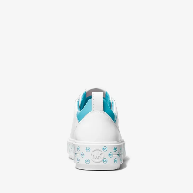 Michael Kors MK Emmett Logo Charm Leather Trainer – Ocean Blue (43T2ETFS3L-2516)