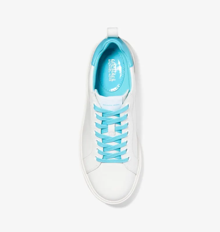 Michael Kors MK Emmett Logo Charm Leather Trainer – Ocean Blue (43T2ETFS3L-2516)