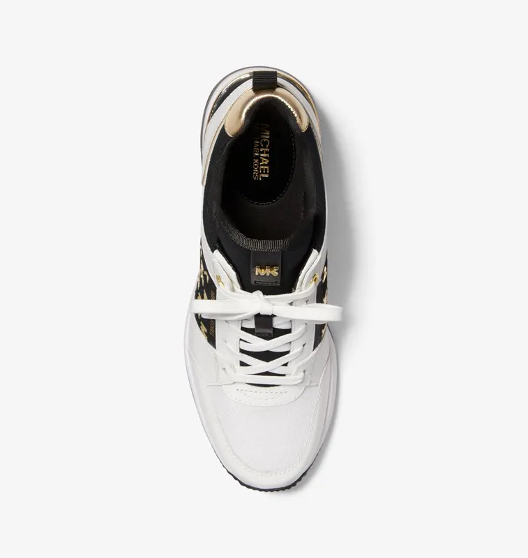 Michael Kors MK Georgie Embellished Leather Trainer – Black (43T2GEFS3D-0001)
