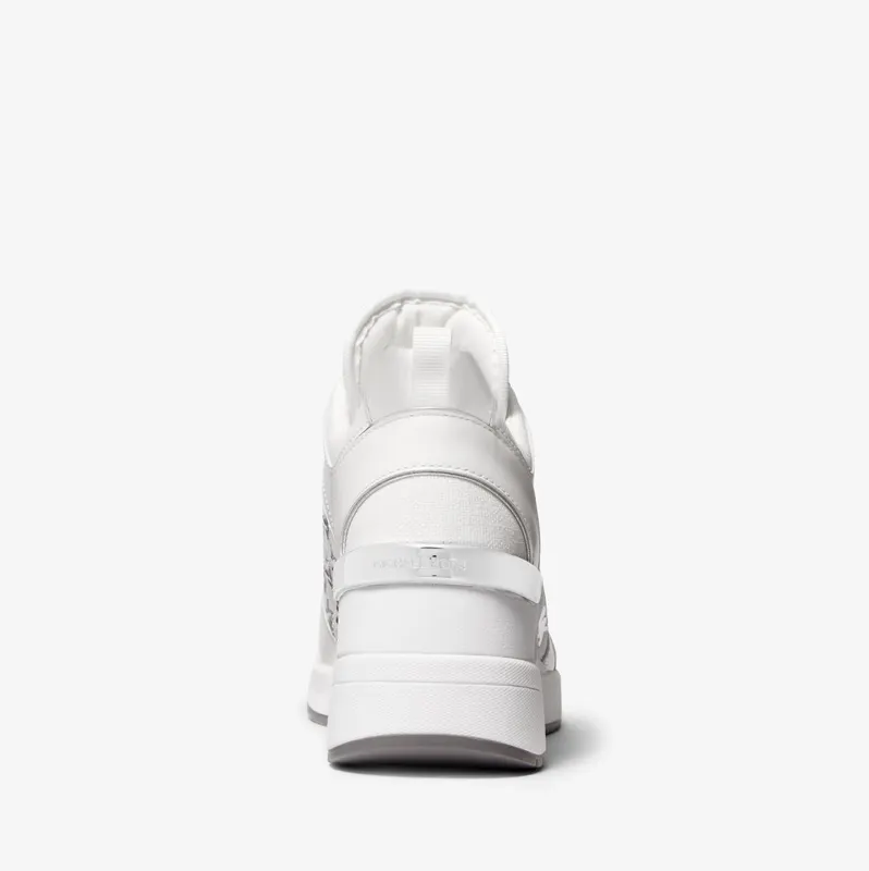 Michael Kors MK Georgie Embellished Leather Trainer – Optic White (43T2GEFS3D-1999)