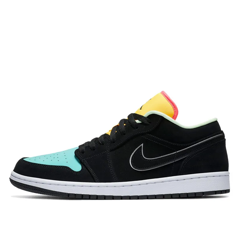 Air Jordan 1 Low Black Aurora Green Laser Orange (CK3022-013)