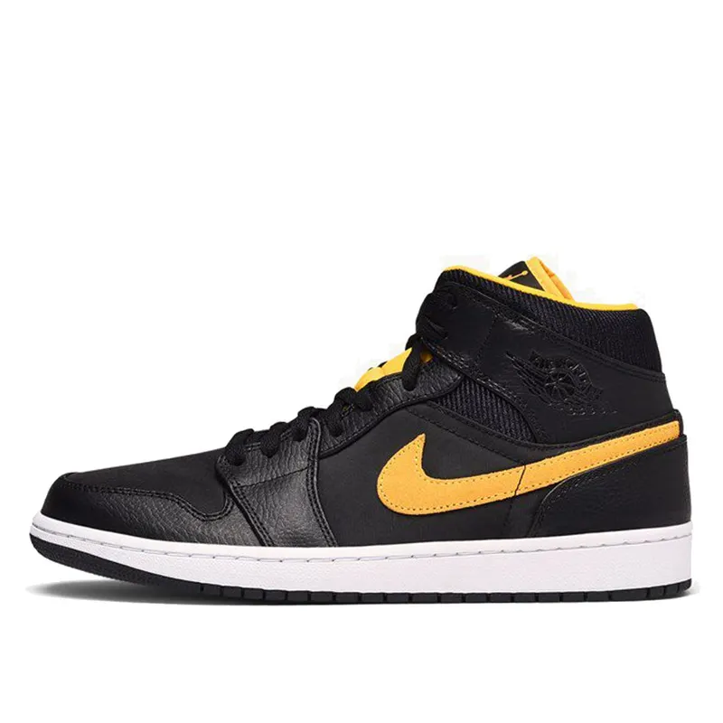 Air Jordan Nike AJ I 1 Mid Black University Gold (CI9352-001)