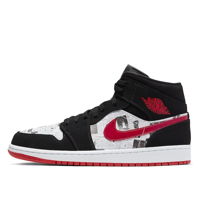 Air Jordan 1 Mid SE Newspaper Times (852542-061)