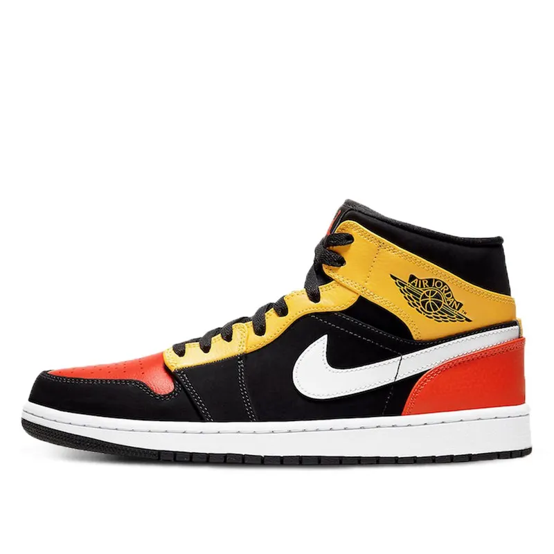Air Jordan 1 Mid Black Amarillo Orange (852542-087)