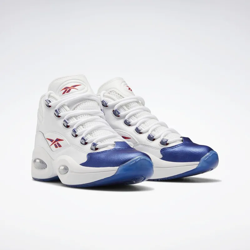 Reebok Question Mid Schoenen Cloud White / Classic Cobalt / Clear