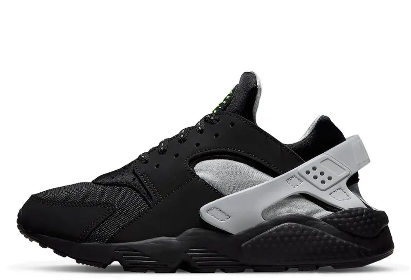 Nike Air Huarache Black Grey Neon Green (DR0141-001)