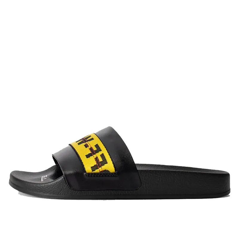 Off-White Industrial Slides Black Yellow (OMIA088E20FAB0041018)