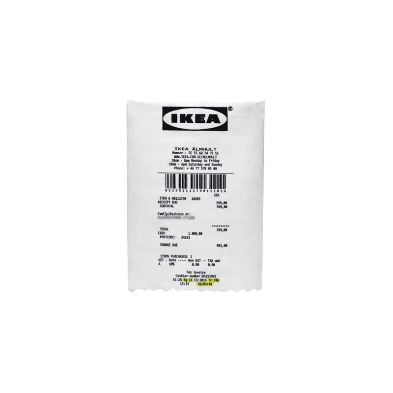 Off-White x IKEA RECEIPT Carpet Markerad Virgil Abloh (2019)
