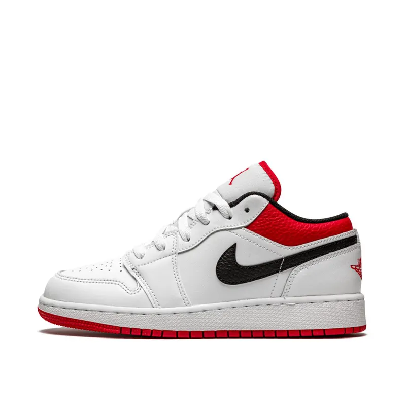 Air Jordan 1 Low White Gym Red (GS) (553560-118)