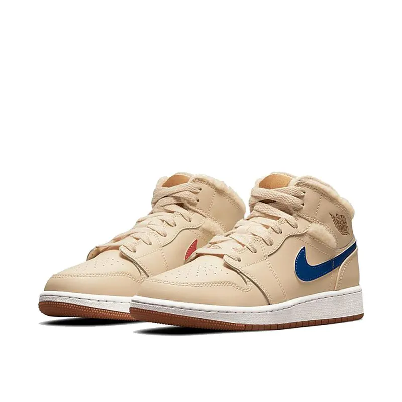 Air Jordan 1 Mid Fleece Pearl White (GS) (DO2207-264)
