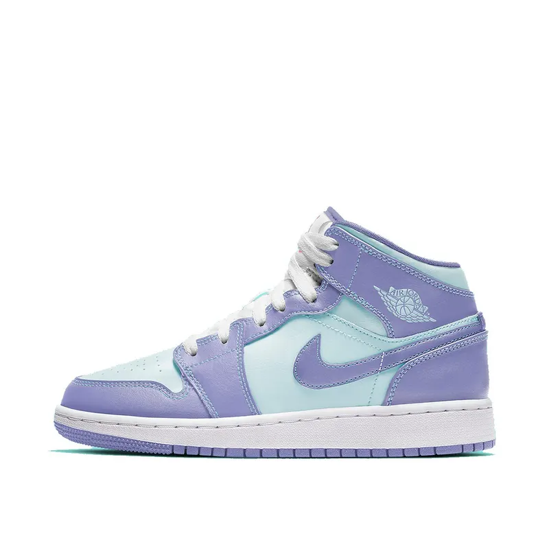 Air Jordan 1 Mid Purple Aqua (GS) (554725-500)