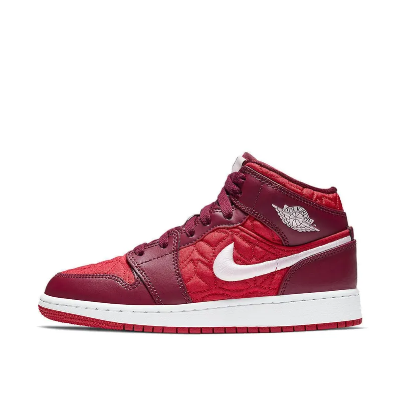 Air Jordan 1 Mid Red Quilt (GS) (AV5174-600)