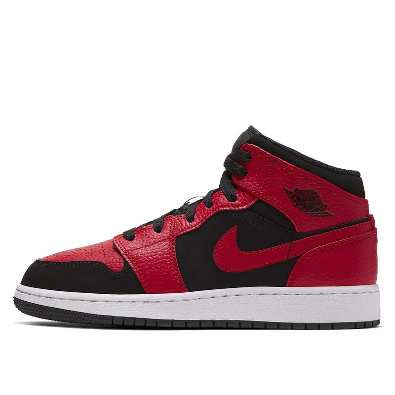 Air Jordan 1 Mid Reverse Bred (GS) (554725-054)