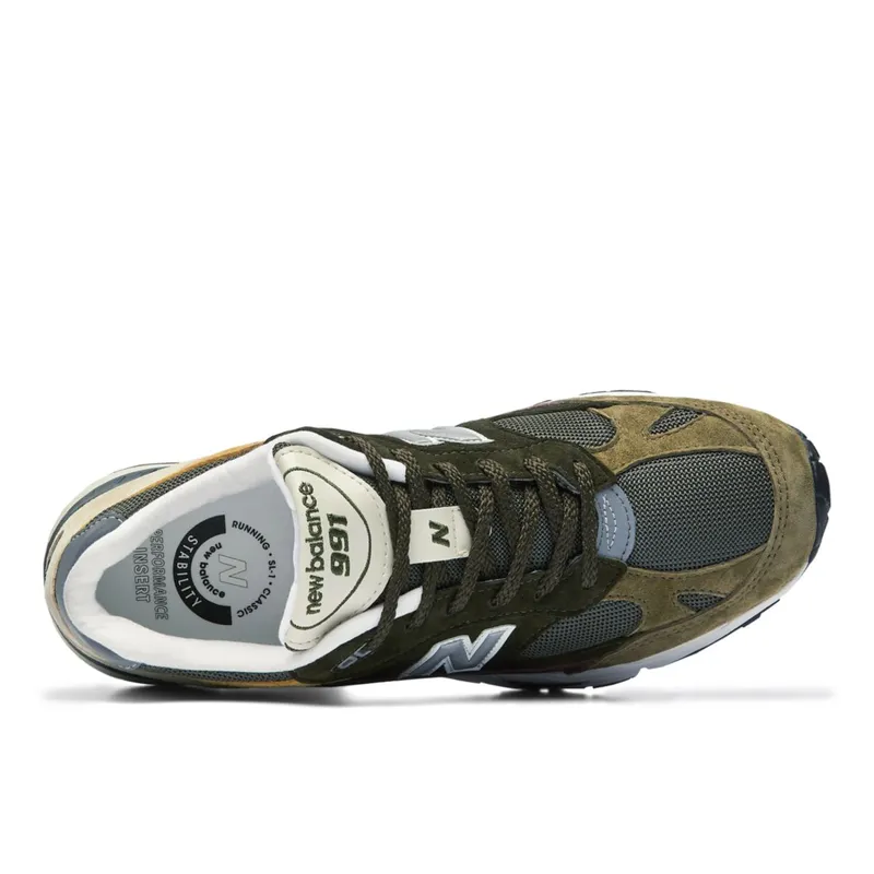 New Balance 991 Olive Burgundy Brown Desaturated (M991GYB)