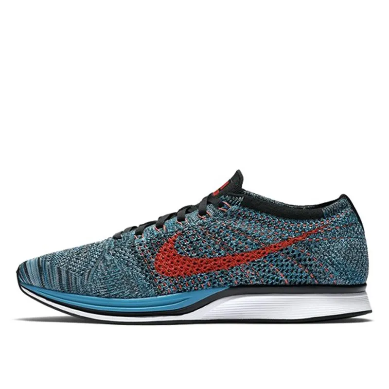 Nike Flyknit Racer Glacier Blue Turquoise Crimson Red (526628-404)