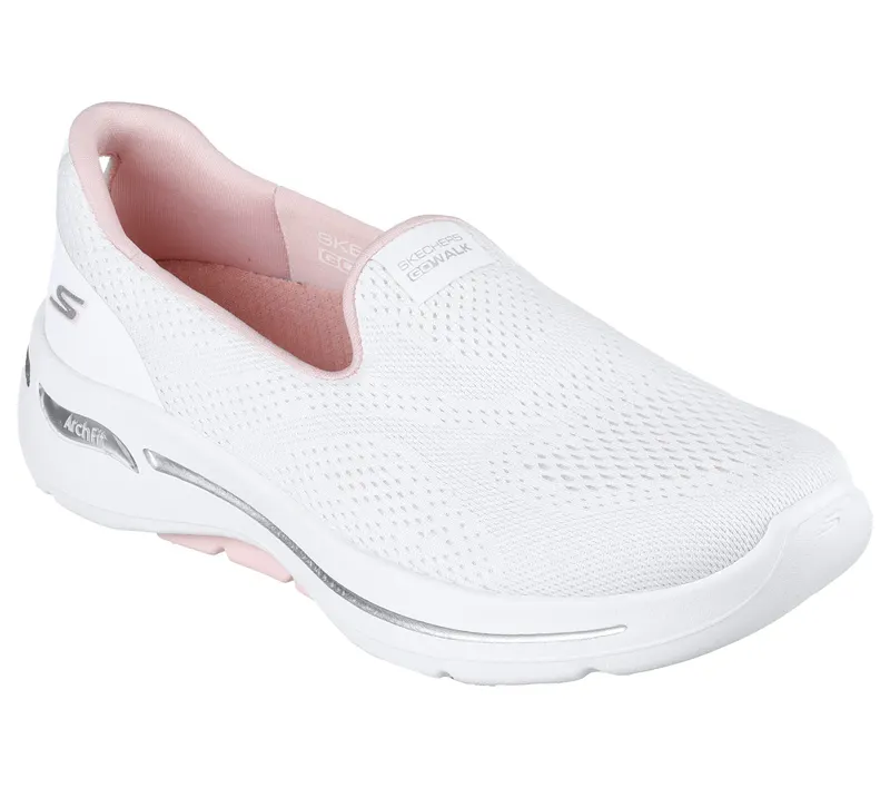 Skechers GO WALK Arch Fit – Imagined – Wit / Licht Roze (124483-WLPK)