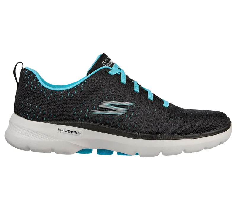 Skechers GO WALK 6 – Adora – Zwart / Aqua (124524-BKAQ)