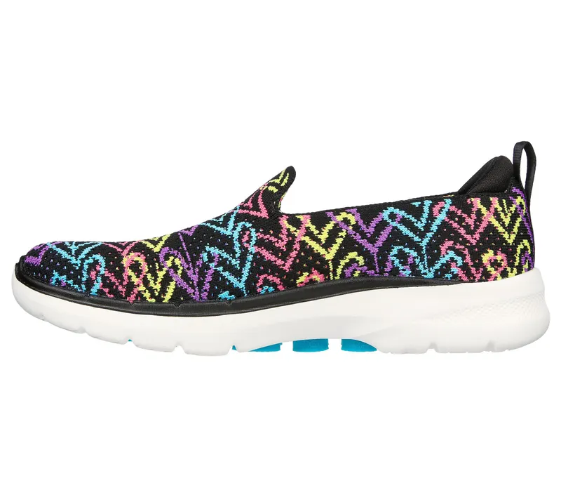 Skechers JGoldcrown: GO WALK 6 – Golden Charm – Zwart / Multi (124556-BKMT)