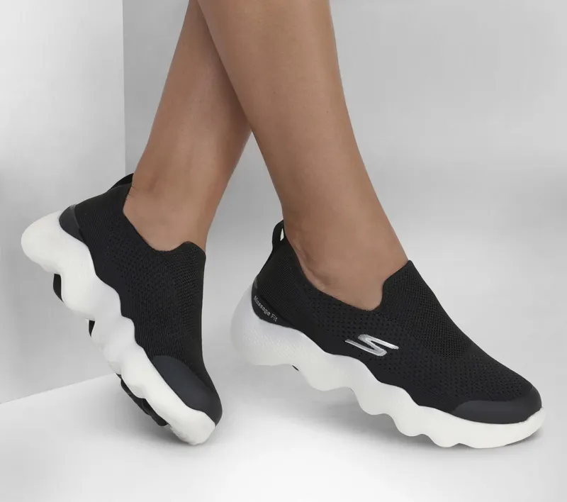 Skechers Skechers GO WALK Massage Fit – Tidal – Zwart / Wit (124906-BKW)