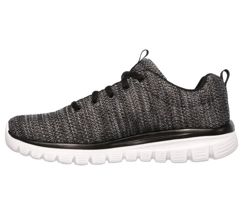 Skechers Graceful – Twisted Fortune – Zwart / Wit (12614-BKW)